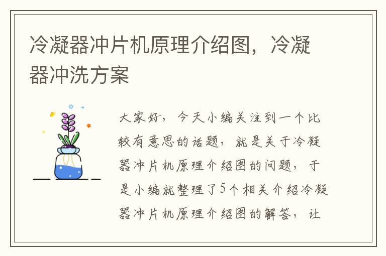 冷凝器冲片机原理介绍图,冷凝器冲洗方案