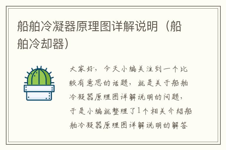船舶冷凝器原理图详解说明(船舶冷却器)