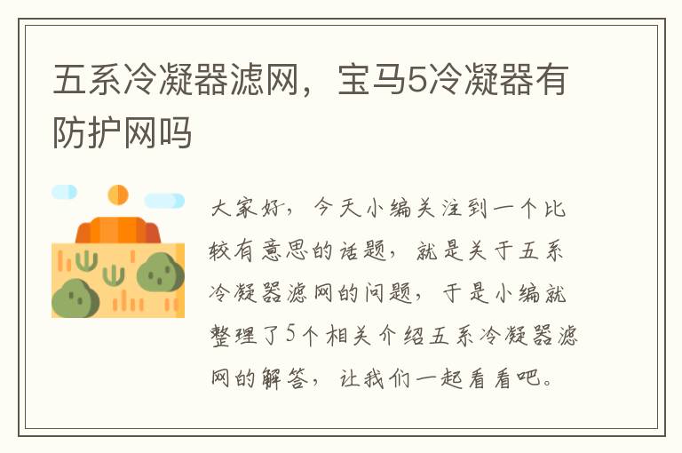 五系冷凝器滤网,宝马5冷凝器有防护网吗