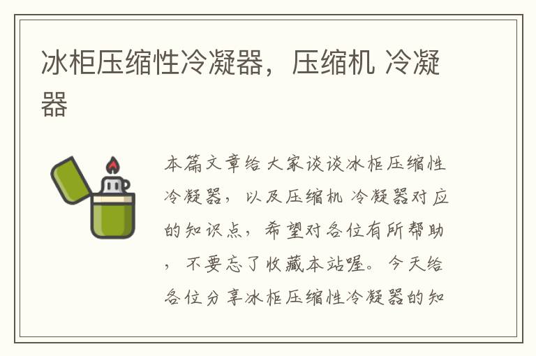 冰柜压缩性冷凝器,压缩机 冷凝器