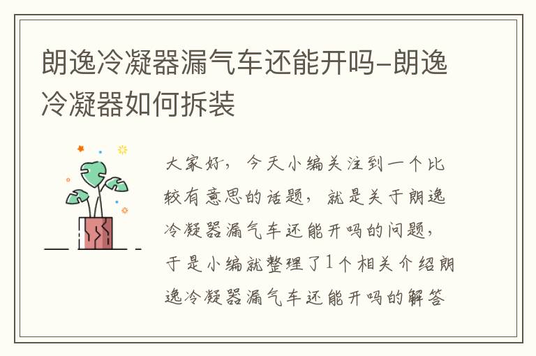 朗逸冷凝器漏气车还能开吗-朗逸冷凝器如何拆装