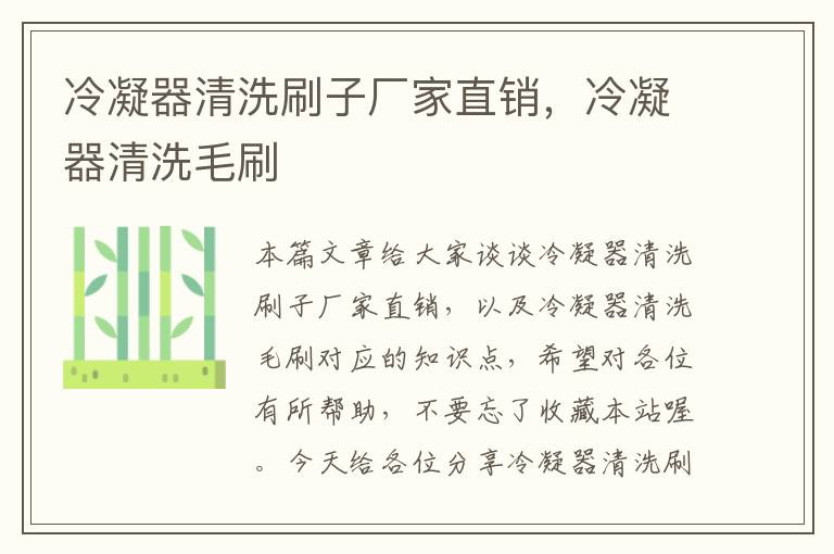 冷凝器清洗刷子厂家直销,冷凝器清洗毛刷