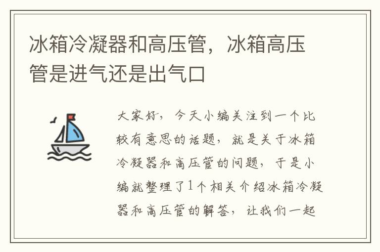 冰箱冷凝器和高压管，冰箱高压管是进气还是出气口