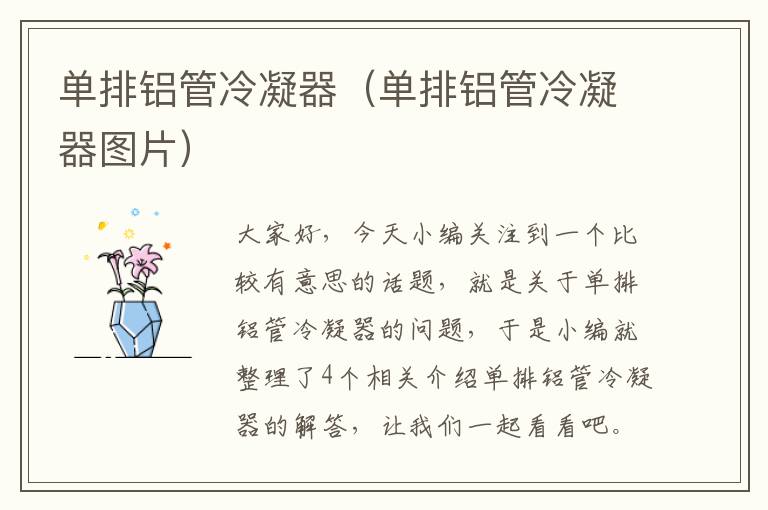 单排铝管冷凝器(单排铝管冷凝器图片)