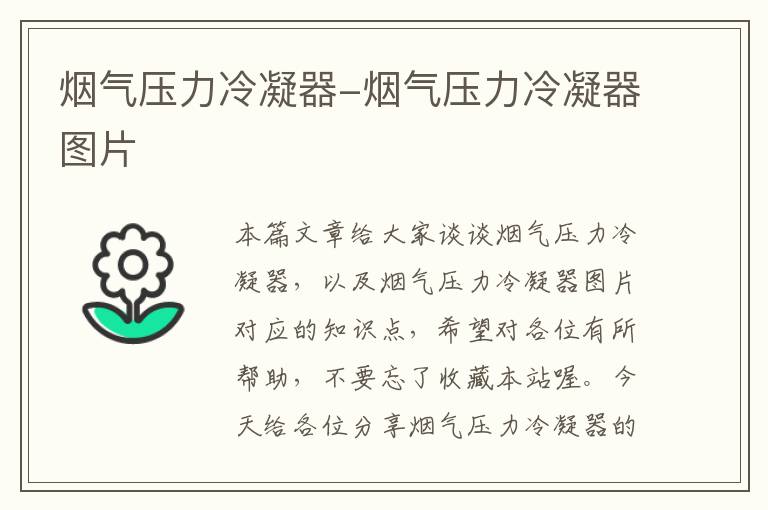 烟气压力冷凝器-烟气压力冷凝器图片