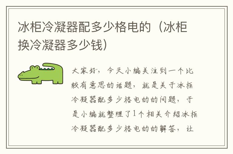 冰柜冷凝器配多少格电的(冰柜换冷凝器多少钱)