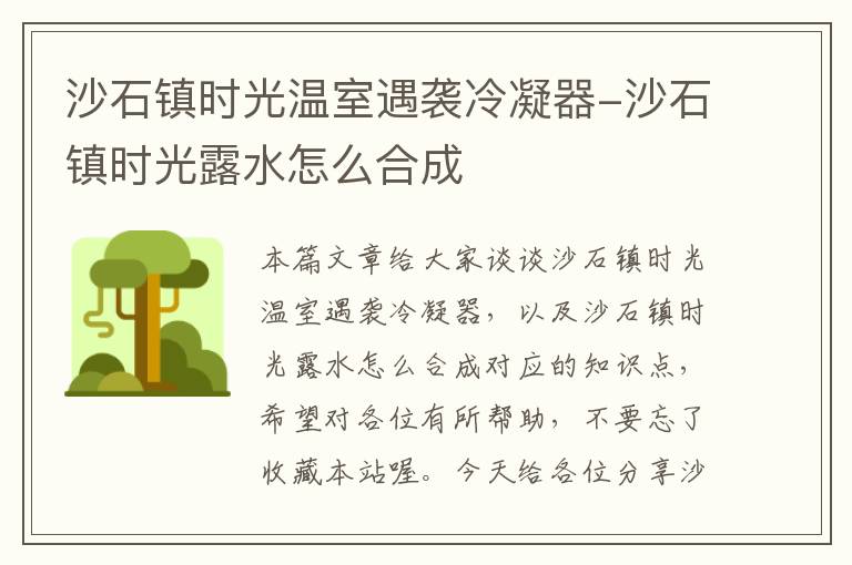 沙石镇时光温室遇袭冷凝器-沙石镇时光露水怎么合成