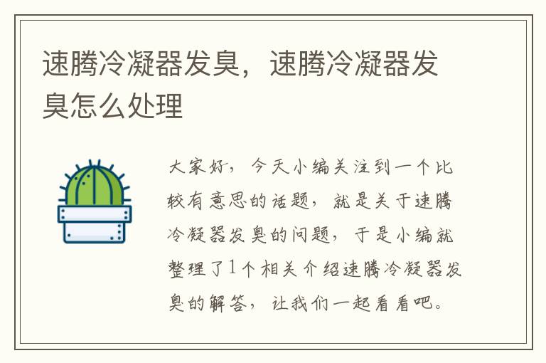 速腾冷凝器发臭,速腾冷凝器发臭怎么处理