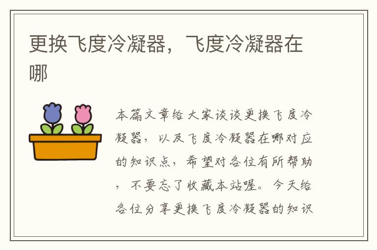 更换飞度冷凝器,飞度冷凝器在哪