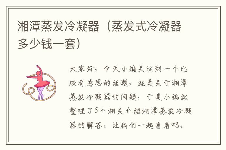 湘潭蒸发冷凝器(蒸发式冷凝器多少钱一套)