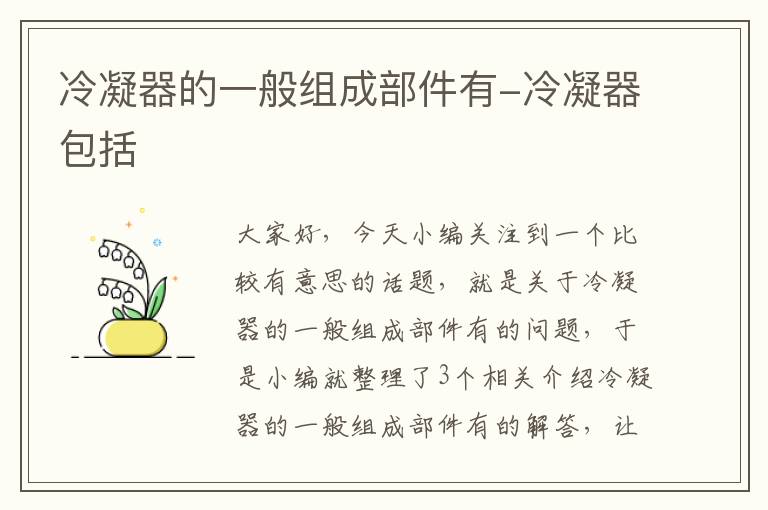 冷凝器的一般组成部件有-冷凝器包括