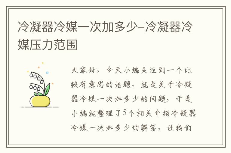 冷凝器冷媒一次加多少-冷凝器冷媒压力范围
