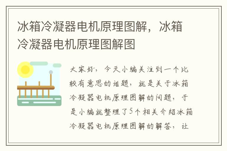 冰箱冷凝器电机原理图解,冰箱冷凝器电机原理图解图