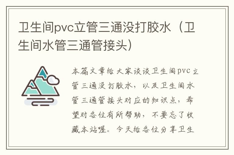 卫生间pvc立管三通没打胶水(卫生间水管三通管接头)
