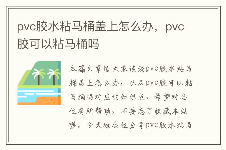 pvc胶水粘马桶盖上怎么办,pvc胶可以粘马桶吗