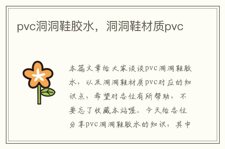 pvc洞洞鞋胶水，洞洞鞋材质pvc