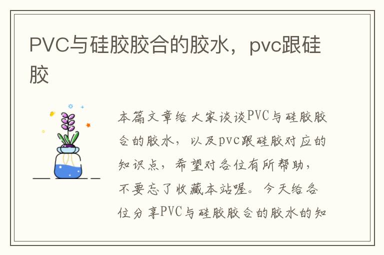 PVC与硅胶胶合的胶水,pvc跟硅胶
