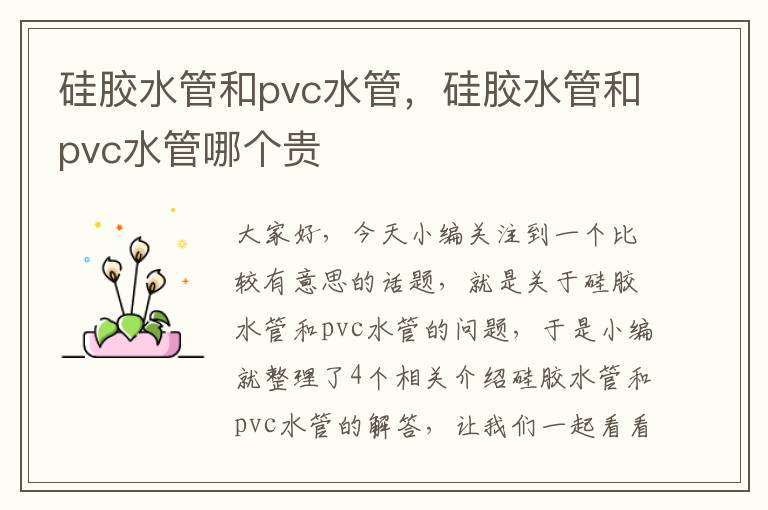 硅胶水管和pvc水管,硅胶水管和pvc水管哪个贵