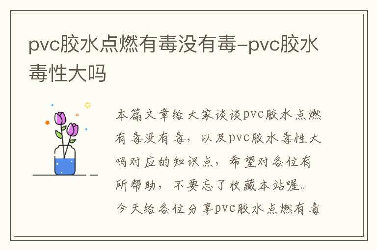 pvc胶水点燃有毒没有毒-pvc胶水毒性大吗